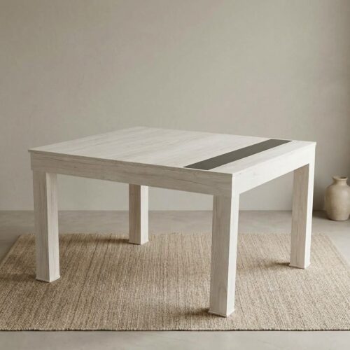 Mesa Comedor Moderna Benicio Cuadrada Vidrio 1.35m