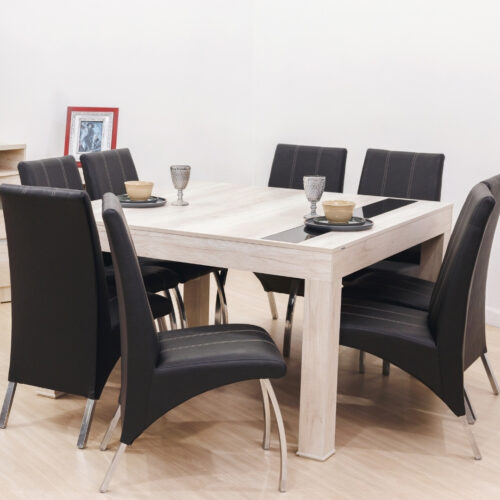 Mesa Comedor Moderna Benicio Cuadrada Vidrio 1.35m