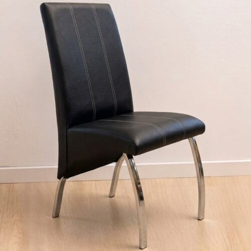 Silla Comedor Moderna Gabbiano Tapizada Cromada