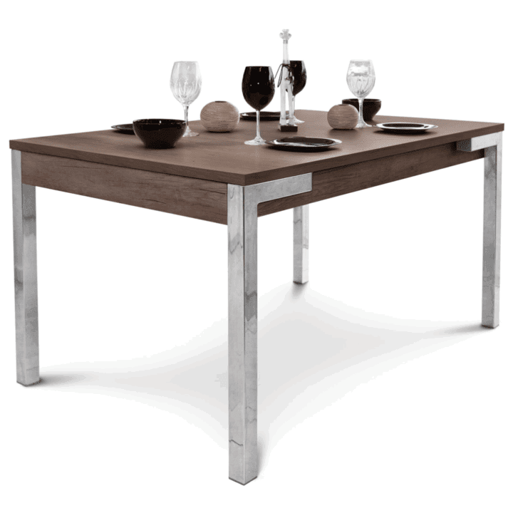 Mesa Comedor Moderna Capri Fija Patas Cromadas 1.40m