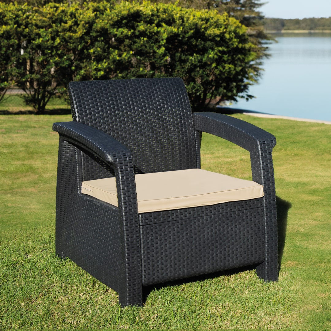 Set2 Jardín Plástico Simil Rattan Roma Grafito - Image 5