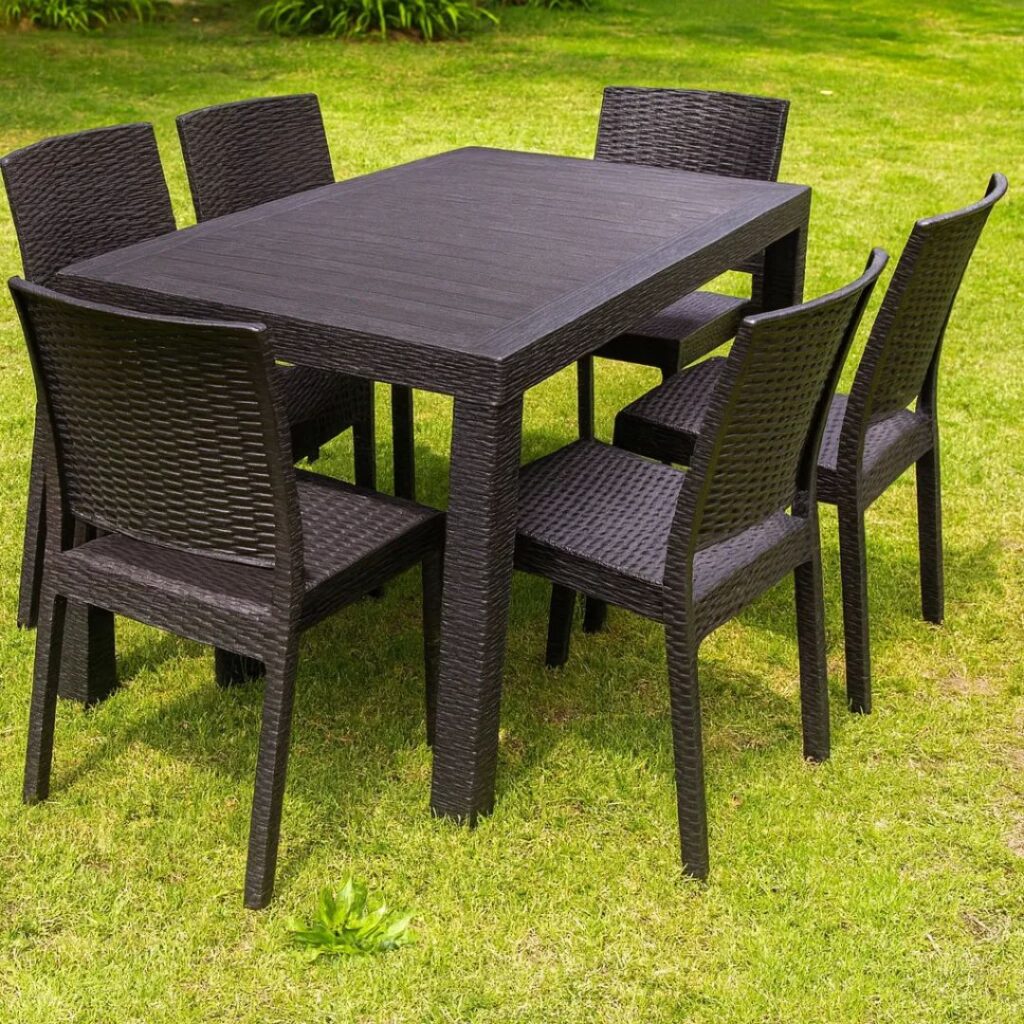 Mesa Plástica Garden Rectangular Rattan Desmontable 1 (2)