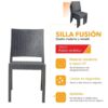 Silla Plástica Fusion Rattan Apilable (2)