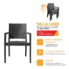 Silla Plástica Lux Rattan Apilable Apoyabrazos (4)
