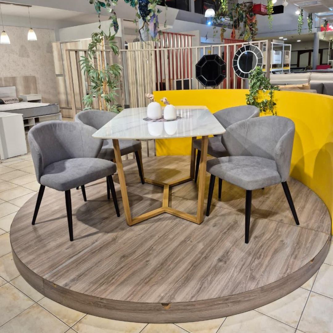 Mesa Comedor Premium Arpeggio Simil Marmol 1.60m Natural - Image 2