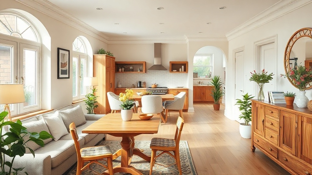 Espacio integrado de living y comedor amueblado, muebles en San Jorge